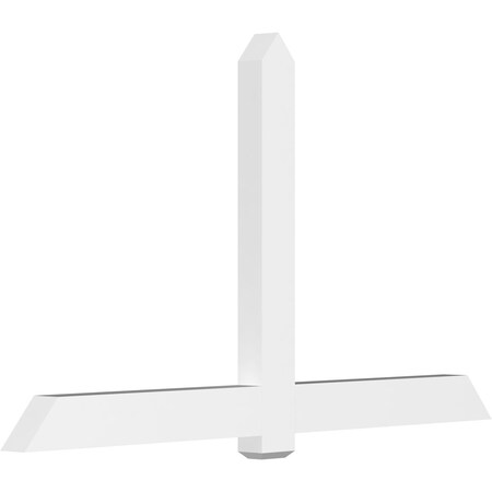 Ekena Millwork Eugene Architectural Grade PVC Gable Bracket, 84"W x 49"H x 4"D x 6"F, 14/12 Pitch GBP084X49X0406EUG00